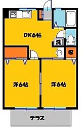 シティハイム中山コーポ1 2DKの間取図画像