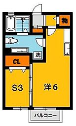 セジュールグリーン雅 1LDKの間取図画像
