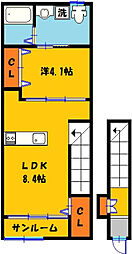 グラウクス 1LDKの間取図画像