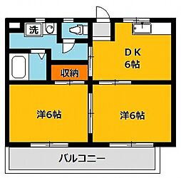 泉ハイツ 2DKの間取図画像