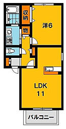 エスポワール1 1LDKの間取図画像