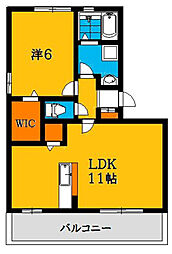 サニークレスト 1LDKの間取図画像
