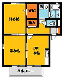 レグルスC 1DKの間取図画像
