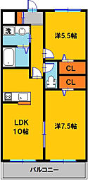 フィールド・華美月 2LDKの間取図画像