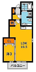 グリーンハイツ 1LDKの間取図画像