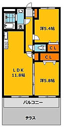 Y&Mウエスト 2LDKの間取図画像