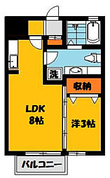 ラ・ルーチェ 1LDKの間取図画像