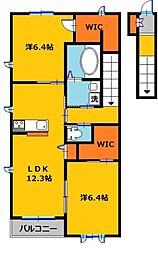 ベルウッド2A 2LDKの間取図画像