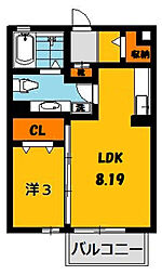 ライブリーコート 1LDKの間取図画像