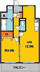 モアルミーネ 1LDKの間取図画像