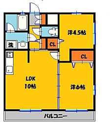 マンションN 2LDKの間取図画像