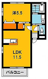 グローリーハイム 1LDKの間取図画像