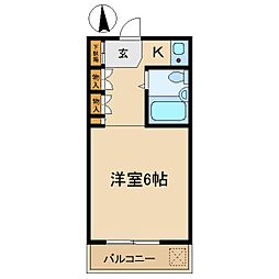 アーバンヴィレッジ武庫之荘 3階1Kの間取り