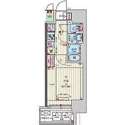 ファーストフィオーレ尼崎グランウエスト 1Kの間取図画像