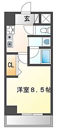 クレセールTWO 1Kの間取図画像