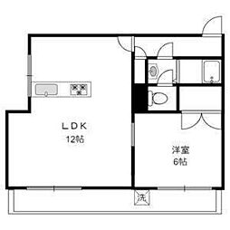 メイプル武庫之荘 1DKの間取図画像