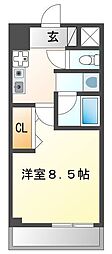 クレセールTWO 1Kの間取図画像
