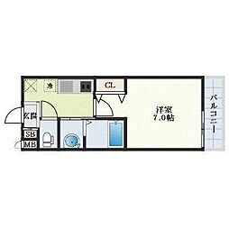 AILE南塚口V 1Kの間取図画像