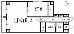 コスモライフ武庫 1LDKの間取図画像