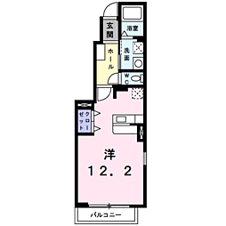 プラシード ワンルームの間取図画像