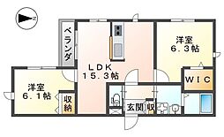 ヘーベルメゾン武庫北 2LDKの間取図画像