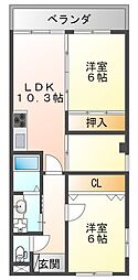 パレロワイヤル武庫之荘 3LDKの間取図画像
