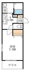フェリーチェディモーラ 1Kの間取図画像