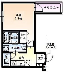 フジパレス南塚口ノース 1Kの間取図画像