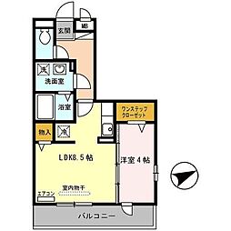 アーバンハイツ段上 1LDKの間取図画像