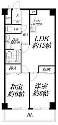 アヴェニール塚口 2LDKの間取図画像