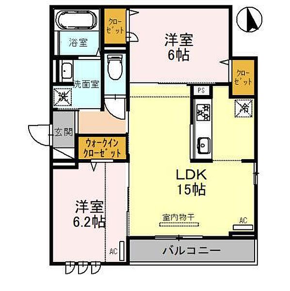 マハナ 303｜兵庫県尼崎市七松町１丁目(賃貸アパート2LDK・3階・61.05㎡)の写真 その2