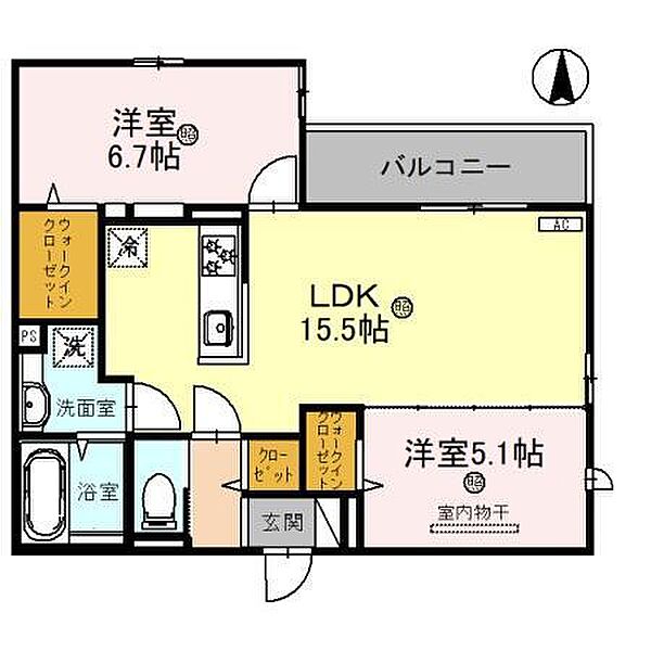 Ｍ＆Ｒ　ＡｉＫｉ 202｜兵庫県尼崎市西立花町２丁目(賃貸アパート2LDK・2階・60.94㎡)の写真 その2