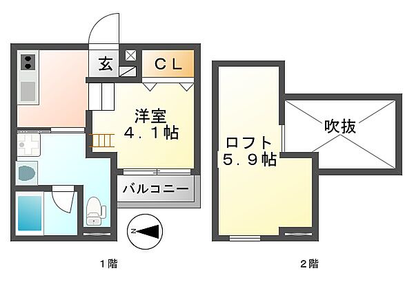 ウィステリアージュ塚口 202｜兵庫県尼崎市南塚口町８丁目(賃貸アパート1K・2階・19.71㎡)の写真 その2