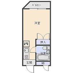 サンパレス南林間 ワンルームの間取図画像