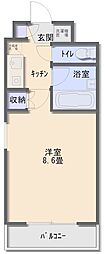 ヌヴェルハイツ 1Kの間取図画像