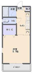 iJハウスJuraku 1Kの間取図画像