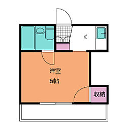 青竹ビル 1Kの間取図画像