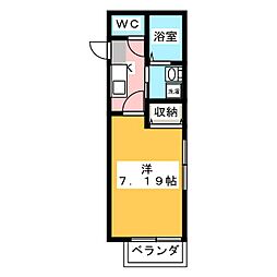 セジュール桂 1Kの間取図画像