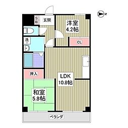 ホワイトパレス大宮 2LDKの間取図画像