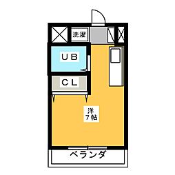 フローラ ワンルームの間取図画像