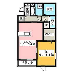 ベルクレスト 1LDKの間取図画像