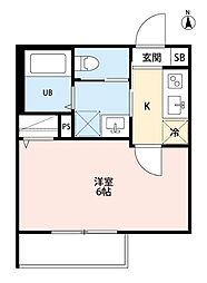 robothome鉄道博物館2 1Kの間取図画像