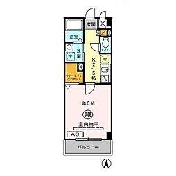 ブライトヒルズ 1Kの間取図画像