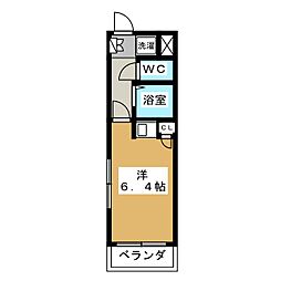 大宮西口プラザ 1Kの間取図画像