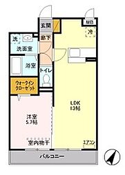 グランマルニエ 1LDKの間取図画像