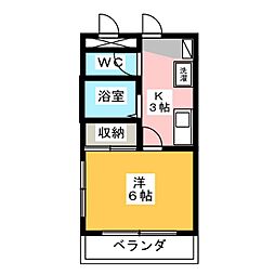 トルス大久保2 1Kの間取図画像