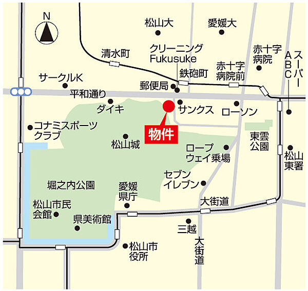 フォブール平和通 204｜愛媛県松山市平和通3丁目(賃貸マンション1LDK・2階・47.18㎡)の写真 その18