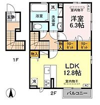 ルチルクォーツ 201 ｜ 愛媛県松山市北斎院町（賃貸アパート1LDK・2階・54.06㎡） その2