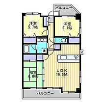 グランディア土居田 1308 ｜ 愛媛県松山市土居田町（賃貸マンション3LDK・13階・75.51㎡） その2