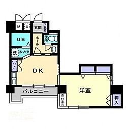 ドリームスクェアーかやまち 1DKの間取図画像